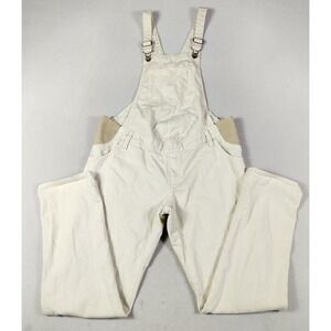 Old Navy Overalls Womens 6 White Maternity Adjustable Strap Bib Pockets Casual